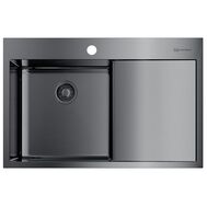 Кухонная мойка OMOIKIRI AKISAME 78-GM-L нерж.сталь/вороненая сталь