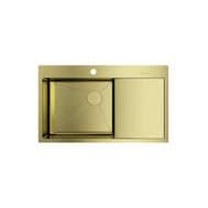 Мойка Omoikiri Akisame 86-2-LG Side нерж. сталь/золото