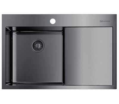 Кухонная мойка OMOIKIRI AKISAME 78-GM-L нерж.сталь/вороненая сталь