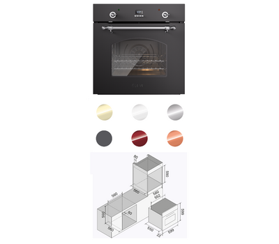 Многофункциональный духовой шкаф ILVE OV60-SNE3/AWG antiq white (ручки латунь)