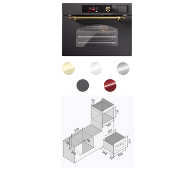 Духовой шкаф ILVE 645-SNHSW/MGC графит (ручки хром)