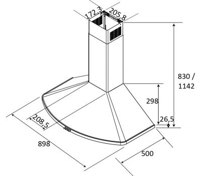Настенная вытяжка BRANDT AD1049X