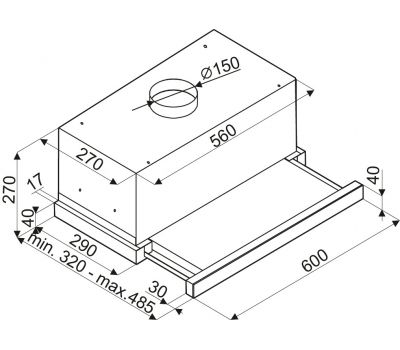 Встраиваемая в шкаф вытяжка BRANDT BHT2611B
