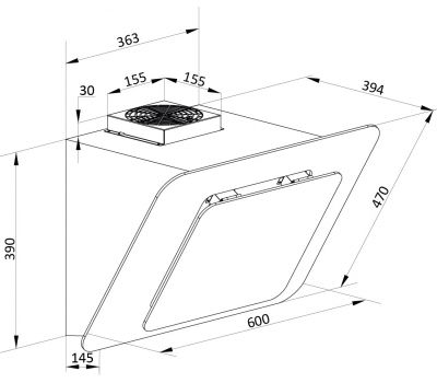 Наклонная вытяжка BRANDT BHV1674IB