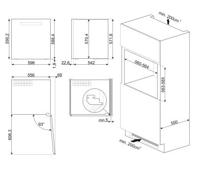 Холодильный шкаф для вина встраиваемый SMEG CVI329X3