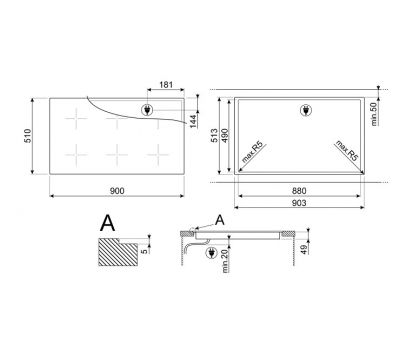 Индукционная варочная панель SMEG SIM6964R