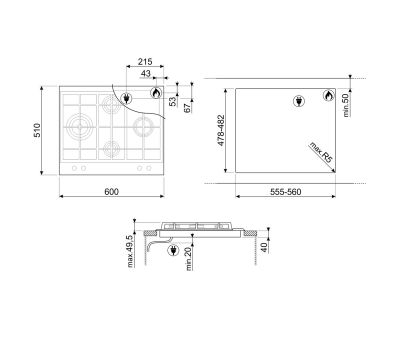 Варочная панель SMEG PX364LMB