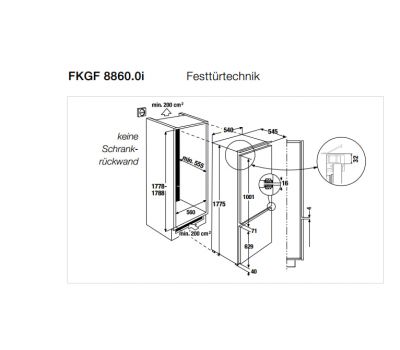 Встраиваемый холодильник с нижней морозильной камерой Kuppersbusch FKGF 8860.0i