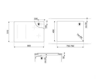 Индукционная варочная панель SMEG SIM3864MB