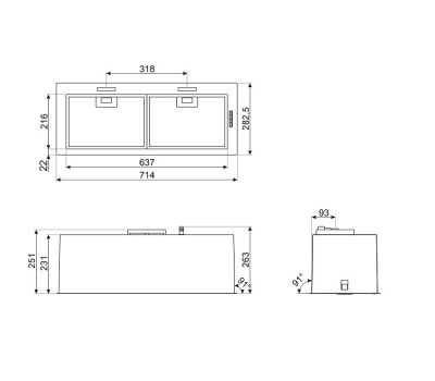 Встраиваемая вытяжка SMEG KSG70HPE