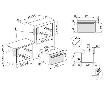 Компактный многофункциональный духовой шкаф SMEG SO4604S4PNR