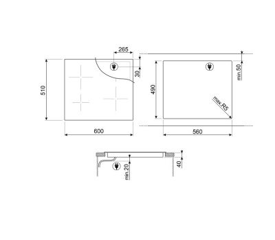 Cтеклокерамическая варочная панель SMEG SE464TD