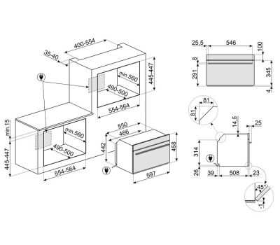 Компактный многофункциональный духовой шкаф Smeg SO4101M1B3