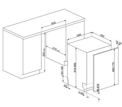Встраиваемая посудомоечная машина SMEG STL324AQLL