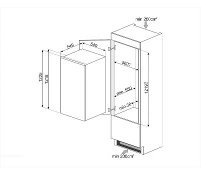 Встраиваемый холодильник SMEG S4C122E