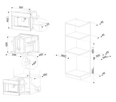 Кофемашина SMEG CMS4104B3RU чёрное стекло