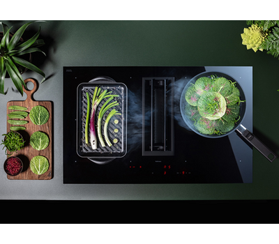 Вытяжка и индукция Falmec QUANTUM  PRO EASY 90 VETRO NERO (вытяжка+индукция)