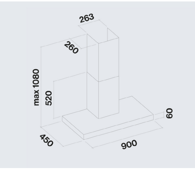 Вытяжка пристенная Falmec MERCURIO EVO 90 Dialog System, нерж. сталь