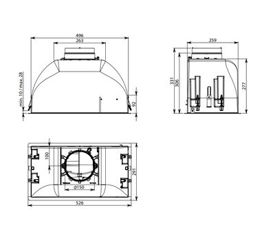 Вытяжка встраиваемая  Falmec GRUPPO INCASSO PLUS 50 WH, белая