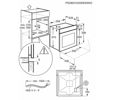 Духовой шкаф электрический Electrolux EOF3H40BW, белый, 8 режимов, 65 л, паровая очистка
