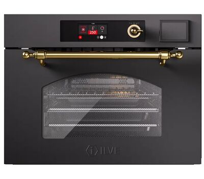 Комбинированный духовой шкаф с паром и микроволнами ILVE 645-SNHSW/MGB графит (ручки бронза)
