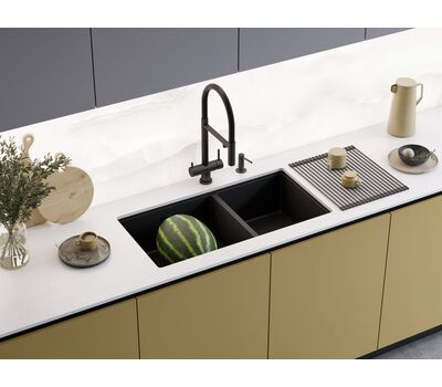 Мойка Omoikiri Taki 85-2-LB-U/IF-GB Side нерж.сталь/графит