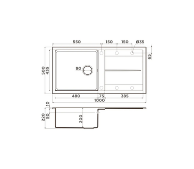 Мойка OMOIKIRI Sumi 100-SA Tetogranit/бежевый