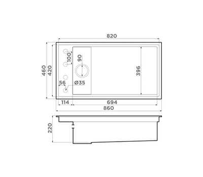 Мойка Omoikiri Kinaru PRO 86-U/I-CN Artceramic/canyon