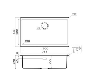 Мойка Omoikiri Yamakawa 75 Integra-CN Artceramic/canyon