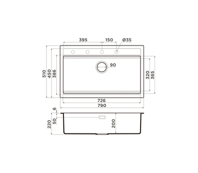 Мойка Omoikiri Kitagawa 79-LB-GB Artceramic/графит