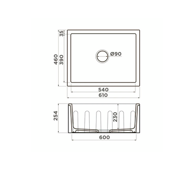 Мойка Omoikiri Mikura 61-BL Natceramic/черный