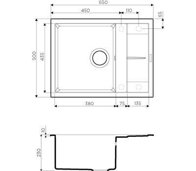 Мойка OMOIKIRI Sumi 65-PL Tetogranit/Платина