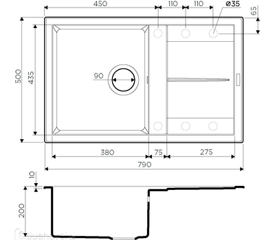 Мойка OMOIKIRI Sumi 79-BE Tetogranit/ваниль