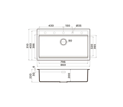 Мойка Omoikiri Kitagawa 86-LB-WH Artceramic/белый