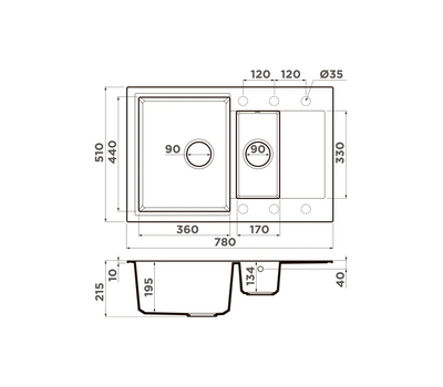 Мойка OMOIKIRI Daisen 78-2-SA Artgranit/бежевый