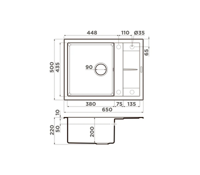 Мойка OMOIKIRI Sumi 65-BE Tetogranit/ваниль