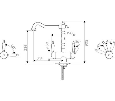 Смеситель OMOIKIRI Amagasaki-G латунь/золото					