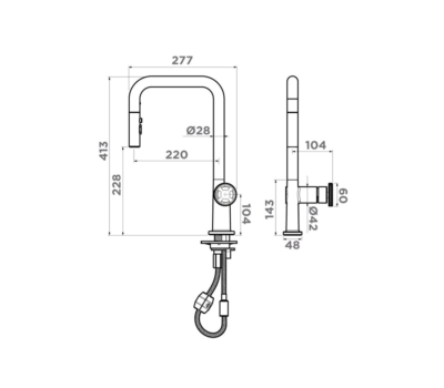 Смеситель OMOIKIRI  Arita-SB-GB латунь/графит					