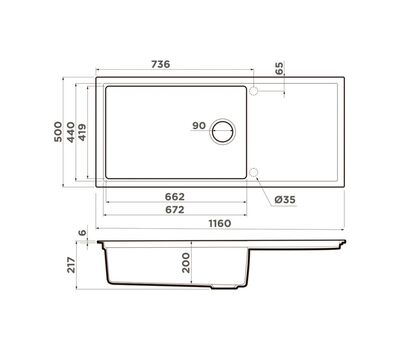 Мойка Omoikiri Sintesi 116-WH Artceramic/белый