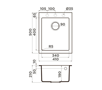 Мойка OMOIKIRI Bosen 41-BE Tetogranit/ваниль