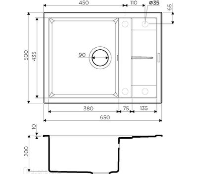 Мойка OMOIKIRI Sumi 65-DC Tetogranit/темный шоколад