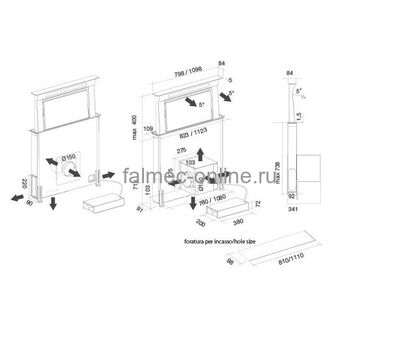 Вытяжка FALMEC DOWNDRAFT GLASS WHITE
