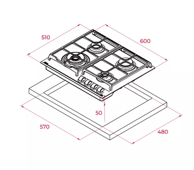 Газовая панель TEKA GZC 64321 XBN WHITE MARBLE