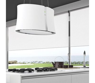 Вытяжка островная FALMEC ZEPHIRO E.ION IS. GLASS WHITE 67cm, (вытяжка,островная, белое стекло)
