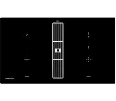 Индукционная варочная панель с вытяжкой Kuppersbusch KMI 9850.0 SR Silver Chrome