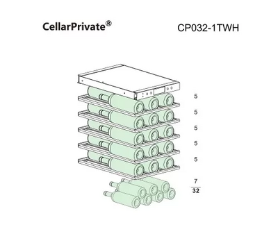 Встраиваемый винный шкаф Cellar Private CP032-1TWH