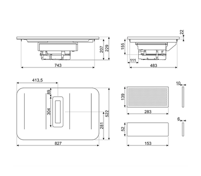 Варочная панель Smeg HHSL7844MB