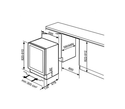Встраиваемый винный шкаф SMEG CVI338RX3